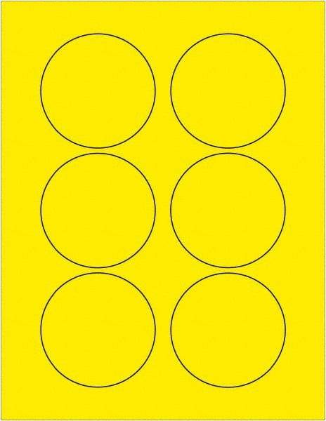 Tape Logic - 3" Long, Fluorescent Yellow Paper Laser Label - For Laser Printers - Apex Tool & Supply