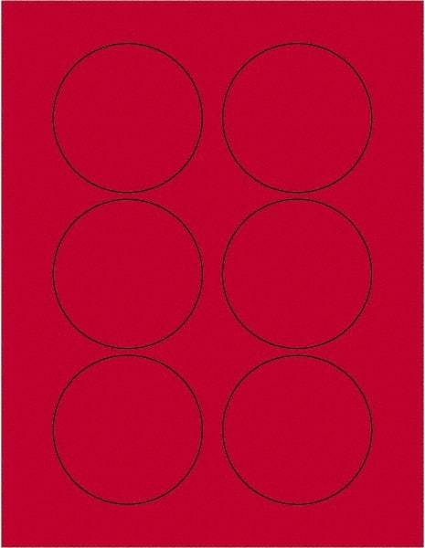 Tape Logic - 3" Long, Fluorescent Red Paper Laser Label - For Laser Printers - Apex Tool & Supply