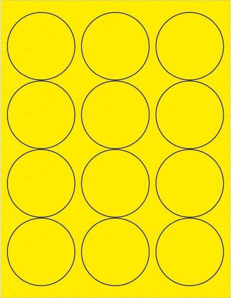 Tape Logic - 2-1/2" Long, Fluorescent Yellow Paper Laser Label - For Laser Printers - Apex Tool & Supply