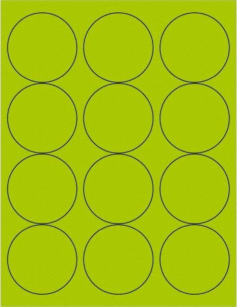 Tape Logic - 2-1/2" Long, Fluorescent Green Paper Laser Label - For Laser Printers - Apex Tool & Supply