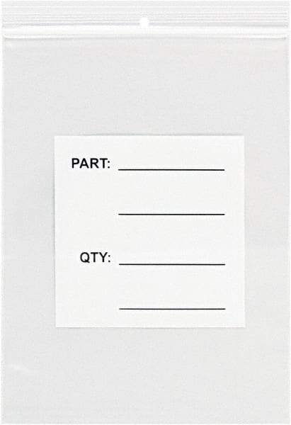 Value Collection - 10 x 10", 4 mil Parts Bag with Hang Holes - Clear - Apex Tool & Supply