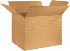 Made in USA - 24" Wide x 32" Long x 24" High Rectangle Multi-Depth Box - 1 Wall, Kraft (Color), 95 Lb Capacity - Apex Tool & Supply