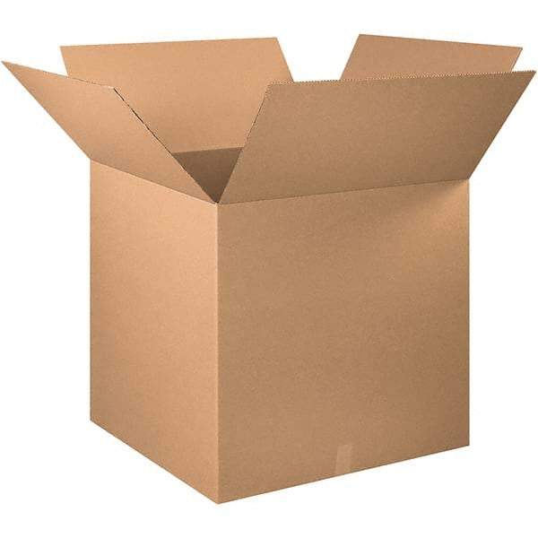 Made in USA - 30" Wide x 30" Long x 30" High Square Corrugated Shipping Box - 1 Wall, Kraft (Color), 65 Lb Capacity - Apex Tool & Supply