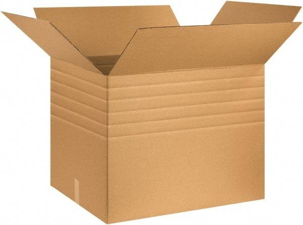 Made in USA - 24" Wide x 30" Long x 24" High Rectangle Multi-Depth Box - 1 Wall, Kraft (Color), 95 Lb Capacity - Apex Tool & Supply