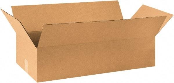 Made in USA - 20" Wide x 36" Long x 9" High Rectangle Corrugated Shipping Box - 1 Wall, Kraft (Color), 65 Lb Capacity - Apex Tool & Supply