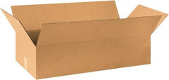 Made in USA - 20" Wide x 36" Long x 12" High Rectangle Corrugated Shipping Box - 1 Wall, Kraft (Color), 65 Lb Capacity - Apex Tool & Supply