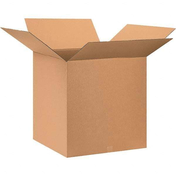 Made in USA - 28" Wide x 28" Long x 28" High Square Corrugated Shipping Box - 1 Wall, Kraft (Color), 65 Lb Capacity - Apex Tool & Supply