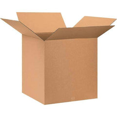 Made in USA - 28" Wide x 28" Long x 28" High Square Corrugated Shipping Box - 1 Wall, Kraft (Color), 65 Lb Capacity - Apex Tool & Supply