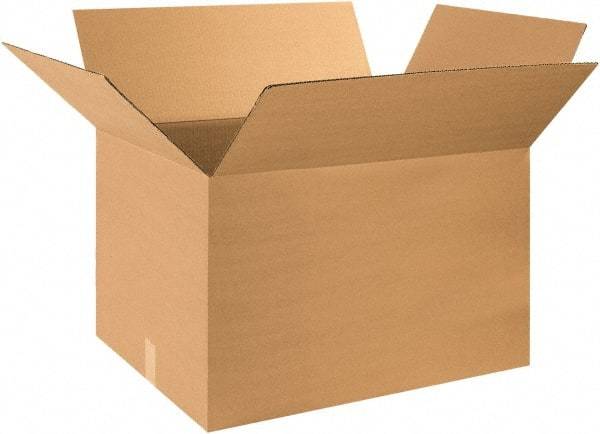 Made in USA - 20" Wide x 30" Long x 18" High Rectangle Corrugated Shipping Box - 1 Wall, Kraft (Color), 65 Lb Capacity - Apex Tool & Supply