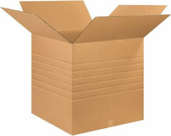 Made in USA - 26" Wide x 26" Long x 26" High Square Multi-Depth Box - 1 Wall, Kraft (Color), 95 Lb Capacity - Apex Tool & Supply