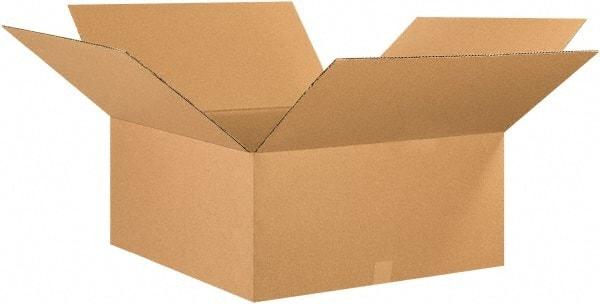Made in USA - 26" Wide x 26" Long x 12" High Rectangle Corrugated Shipping Box - 1 Wall, Kraft (Color), 65 Lb Capacity - Apex Tool & Supply