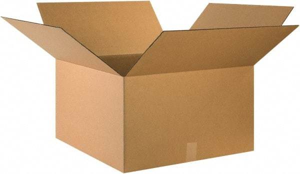 Made in USA - 24" Wide x 24" Long x 14" High Rectangle Corrugated Shipping Box - 1 Wall, Kraft (Color), 65 Lb Capacity - Apex Tool & Supply