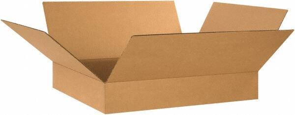 Made in USA - 20" Wide x 24" Long x 4" High Rectangle Corrugated Shipping Box - 1 Wall, Kraft (Color), 65 Lb Capacity - Apex Tool & Supply