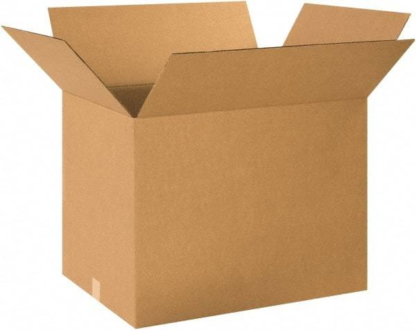 Made in USA - 18" Wide x 24" Long x 18" High Rectangle Heavy Duty Corrugated Box - 1 Wall, Kraft (Color), 95 Lb Capacity - Apex Tool & Supply
