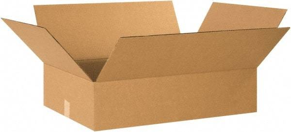 Made in USA - 20" Wide x 26" Long x 8" High Rectangle Corrugated Shipping Box - 1 Wall, Kraft (Color), 65 Lb Capacity - Apex Tool & Supply