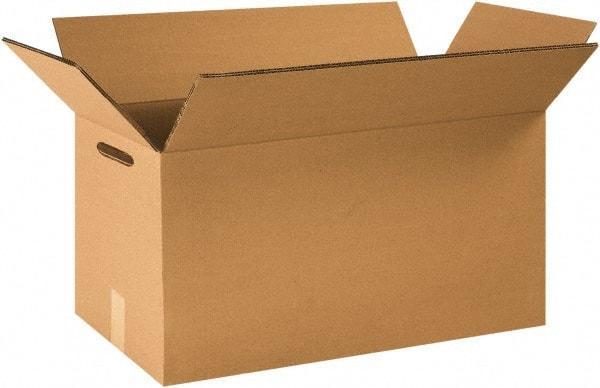 Made in USA - 12" Wide x 24" Long x 12" High Rectangle Heavy Duty Corrugated Box - 2 Walls, Kraft (Color), 100 Lb Capacity - Apex Tool & Supply