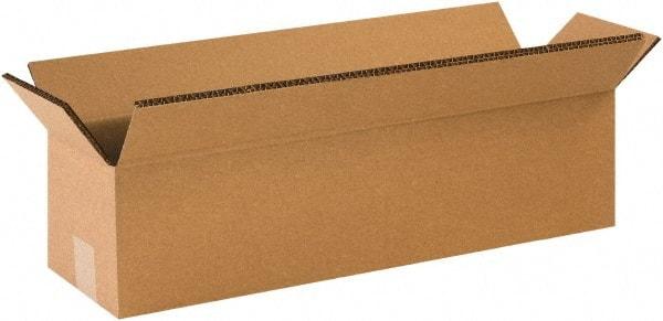 Made in USA - 12" Wide x 48" Long x 12" High Rectangle Heavy Duty Corrugated Box - 2 Walls, Kraft (Color), 100 Lb Capacity - Apex Tool & Supply