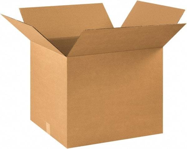 Made in USA - 18" Wide x 22" Long x 18" High Rectangle Corrugated Shipping Box - 1 Wall, Kraft (Color), 65 Lb Capacity - Apex Tool & Supply