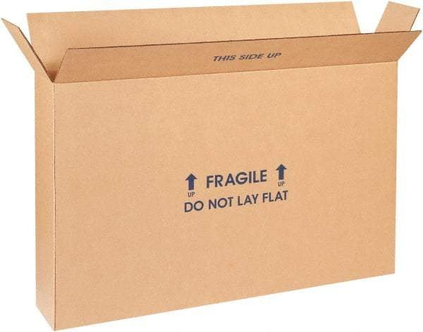 Made in USA - 6" Wide x 28" Long x 20" High Rectangle Moving Boxes - 1 Wall, Kraft (Color), 95 Lb Capacity - Apex Tool & Supply