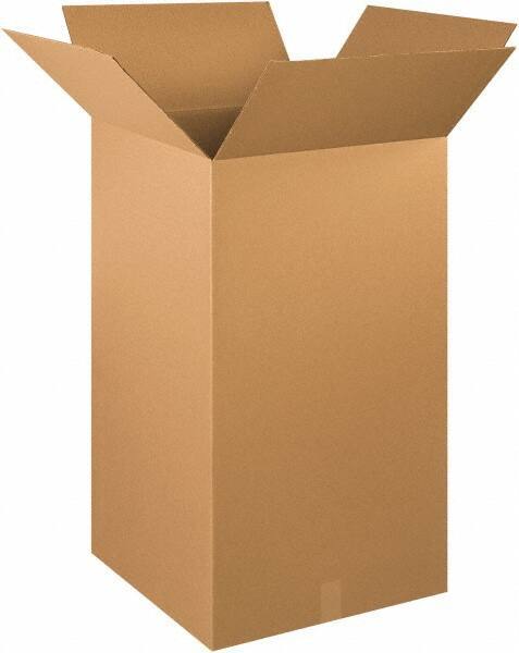 Made in USA - 20" Wide x 20" Long x 40" High Rectangle Corrugated Shipping Box - 1 Wall, Kraft (Color), 65 Lb Capacity - Apex Tool & Supply