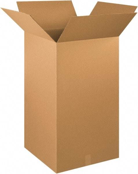 Made in USA - 20" Wide x 20" Long x 36" High Rectangle Corrugated Shipping Box - 1 Wall, Kraft (Color), 65 Lb Capacity - Apex Tool & Supply