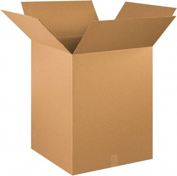 Made in USA - 20" Wide x 20" Long x 28" High Rectangle Corrugated Shipping Box - 1 Wall, Kraft (Color), 65 Lb Capacity - Apex Tool & Supply