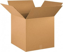 Made in USA - 20" Wide x 20" Long x 20" High Square Heavy Duty Corrugated Box - 2 Walls, Kraft (Color), 100 Lb Capacity - Apex Tool & Supply