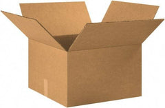 Made in USA - 20" Wide x 20" Long x 12" High Rectangle Heavy Duty Corrugated Box - 2 Walls, Kraft (Color), 100 Lb Capacity - Apex Tool & Supply