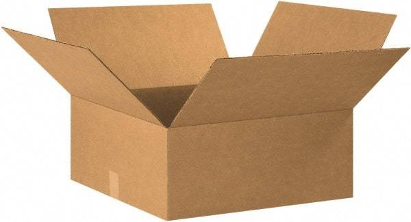 Made in USA - 20" Wide x 20" Long x 7" High Rectangle Corrugated Shipping Box - 1 Wall, Kraft (Color), 65 Lb Capacity - Apex Tool & Supply