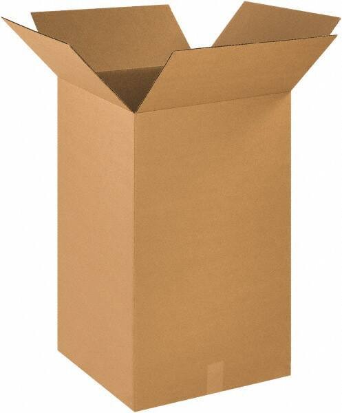 Made in USA - 18" Wide x 18" Long x 30" High Rectangle Corrugated Shipping Box - 1 Wall, Kraft (Color), 65 Lb Capacity - Apex Tool & Supply