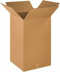 Made in USA - 18" Wide x 18" Long x 30" High Rectangle Corrugated Shipping Box - 1 Wall, Kraft (Color), 65 Lb Capacity - Apex Tool & Supply