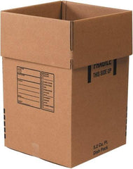 Made in USA - 18" Wide x 18" Long x 28" High Rectangle Moving Boxes - 1 Wall, Kraft (Color), 120 Lb Capacity - Apex Tool & Supply