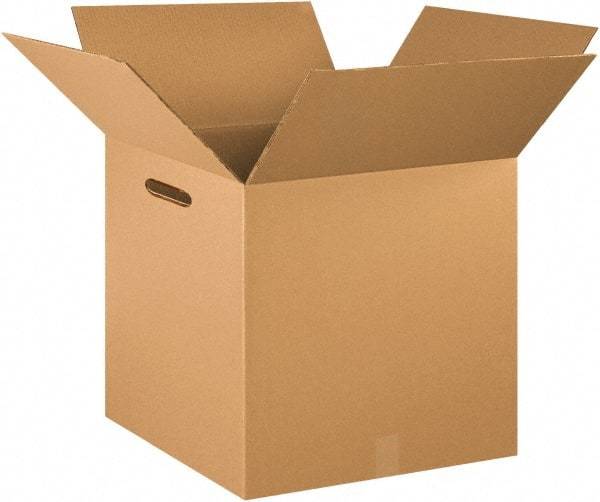 Made in USA - 18" Wide x 18" Long x 18" High Rectangle Heavy Duty Corrugated Box - 2 Walls, Kraft (Color), 100 Lb Capacity - Apex Tool & Supply
