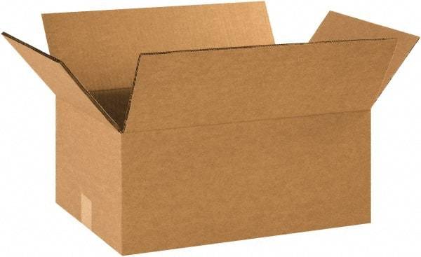 Made in USA - 12" Wide x 16" Long x 6" High Rectangle Heavy Duty Corrugated Box - 2 Walls, Kraft (Color), 100 Lb Capacity - Apex Tool & Supply