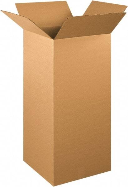 Made in USA - 15" Wide x 15" Long x 36" High Rectangle Corrugated Shipping Box - 1 Wall, Kraft (Color), 65 Lb Capacity - Apex Tool & Supply