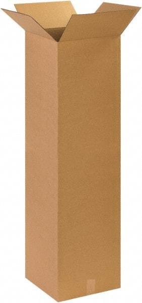 Made in USA - 14" Wide x 14" Long x 48" High Rectangle Corrugated Shipping Box - 1 Wall, Kraft (Color), 65 Lb Capacity - Apex Tool & Supply
