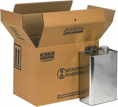 Made in USA - 9" Wide x 13-3/4" Long x 10-3/8" High Rectangle Corrugated Shipping Box - 2 Walls, Kraft (Color), 120 Lb Capacity - Apex Tool & Supply