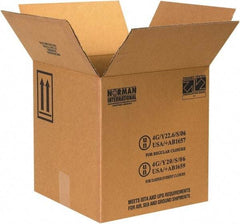 Made in USA - 12-1/4" Wide x 12-1/4" Long x 12-3/4" High Rectangle Corrugated Shipping Box - 1 Wall, Kraft (Color), 95 Lb Capacity - Apex Tool & Supply