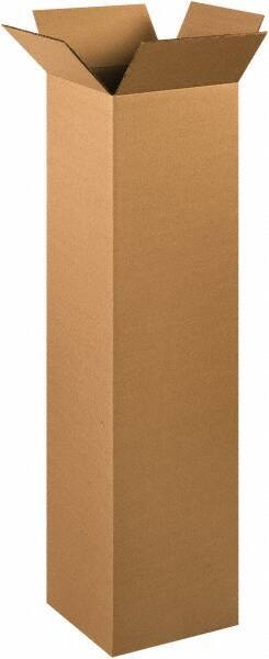 Made in USA - 12" Wide x 12" Long x 48" High Rectangle Heavy Duty Corrugated Box - 2 Walls, Kraft (Color), 100 Lb Capacity - Apex Tool & Supply