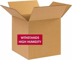 Made in USA - 10" Wide x 10" Long x 10" High Square Corrugated Shipping Box - 1 Wall, Kraft (Color), 80 Lb Capacity - Apex Tool & Supply