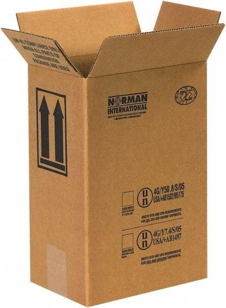Made in USA - 5-11/16" Wide x 8-3/16" Long x 12-5/16" High Rectangle Corrugated Shipping Box - 1 Wall, Kraft (Color), 95 Lb Capacity - Apex Tool & Supply