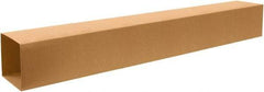 Made in USA - 12" Wide x 12" Long x 72" High Rectangle Telescoping Box - 1 Wall, Kraft (Color), 65 Lb Capacity - Apex Tool & Supply