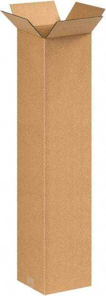 Made in USA - 8" Wide x 8" Long x 38" High Rectangle Corrugated Shipping Box - 1 Wall, Kraft (Color), 65 Lb Capacity - Apex Tool & Supply