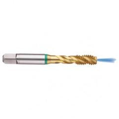 3/4-10 2B 4-Flute Cobalt Green Ring Semi-Bottoming 40 degree Spiral Flute Tap-TiN - Apex Tool & Supply