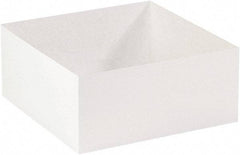 Made in USA - 14" Wide x 14" Long x 6" High Square Chipboard Box - 1 Wall, White - Apex Tool & Supply