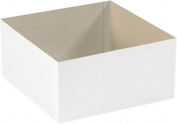 Made in USA - 12" Wide x 19" Long x 6" High Rectangle Chipboard Box - 1 Wall, White - Apex Tool & Supply