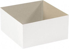 Made in USA - 12" Wide x 12" Long x 6" High Rectangle Chipboard Box - 1 Wall, White - Apex Tool & Supply