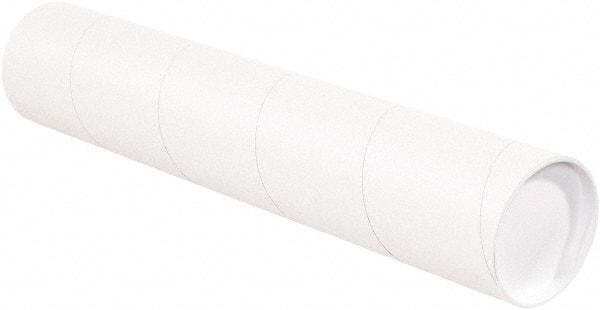 Made in USA - 4" Diam x 36" Long Round White Mailing Tubes - 1 Wall, White - Apex Tool & Supply