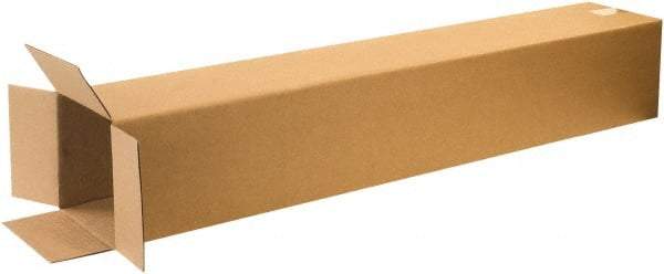 Made in USA - 8" Wide x 8" Long x 50" High Rectangle Corrugated Shipping Box - 1 Wall, Kraft (Color), 65 Lb Capacity - Apex Tool & Supply
