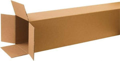 Made in USA - 12" Wide x 12" Long x 72" High Rectangle Corrugated Shipping Box - 1 Wall, Kraft (Color), 65 Lb Capacity - Apex Tool & Supply
